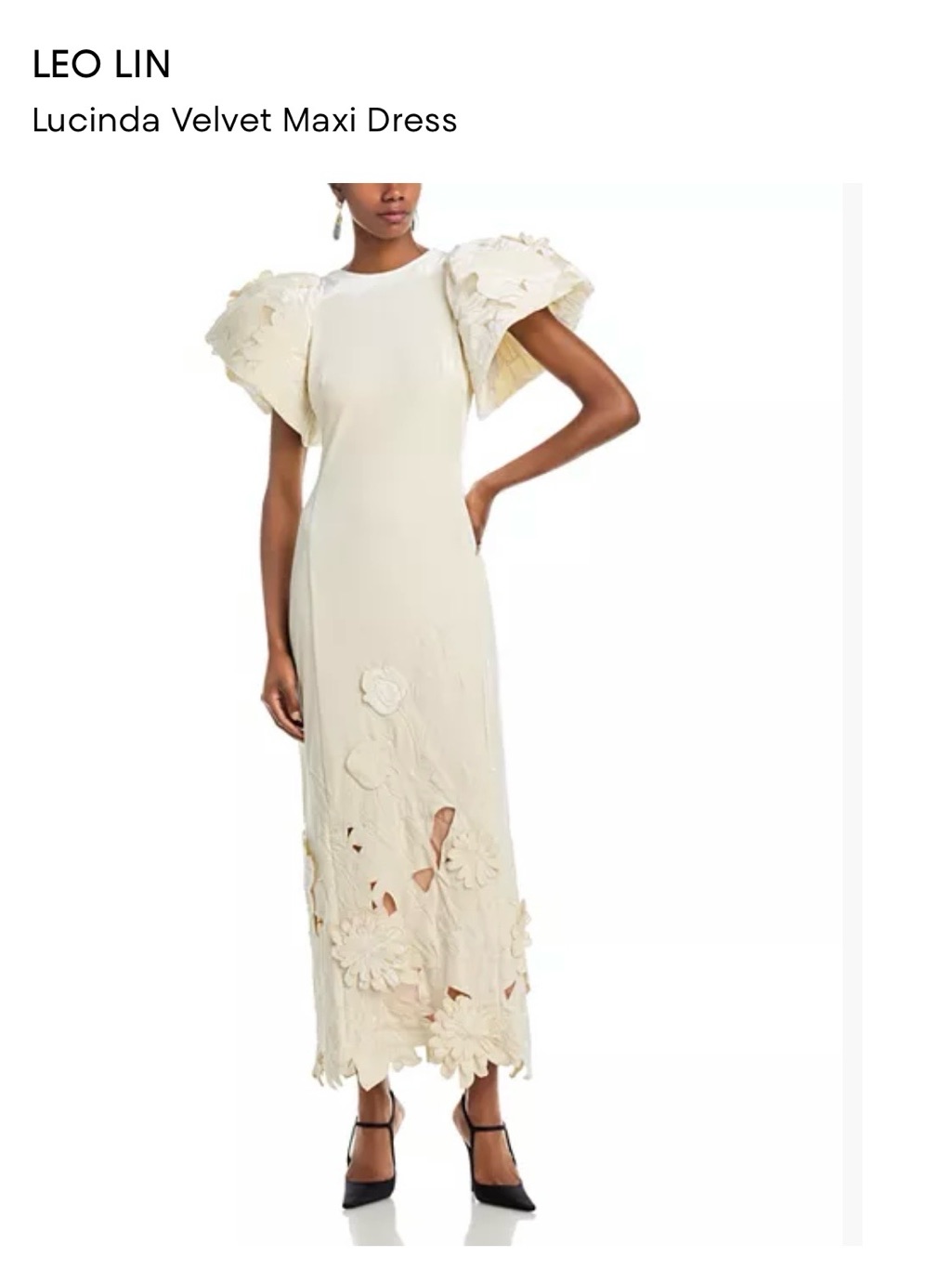 Elegant Cream Embroidered Maxi Dress